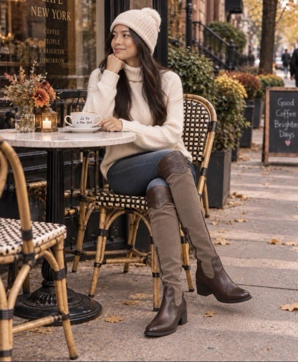 Pedro Miralles Over The Knee Suede And Leather Vintage Riding Boots 39 Vintage